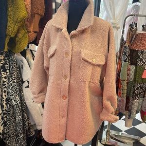 Cozy Teddy Shacket-   With pockets - on trend